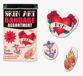 Skin Art (tattoo) från Accoutrements, färgglada plåster