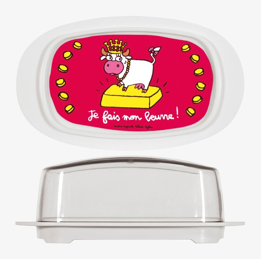 Smörbox från Derriére la porte med tecknad ko och smörkub