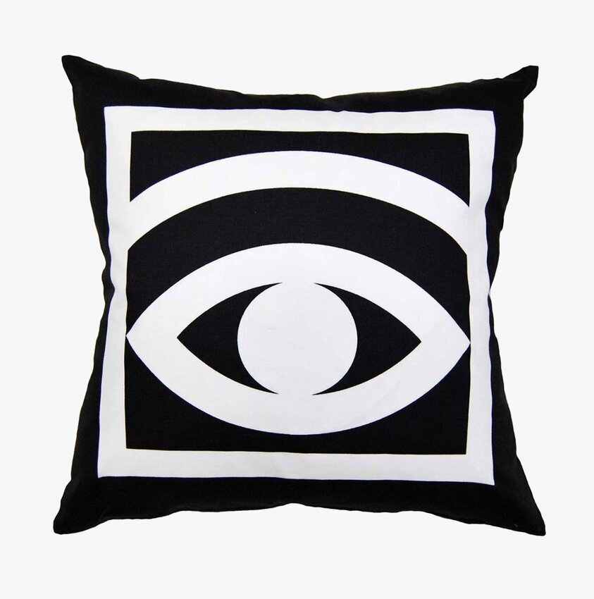 Kuddfodral Ögon Cacao Svart från Olle Eksell i grafisk design