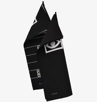 Kökshandduk Ögon Cacao Svart från Olle Eksell, hängande