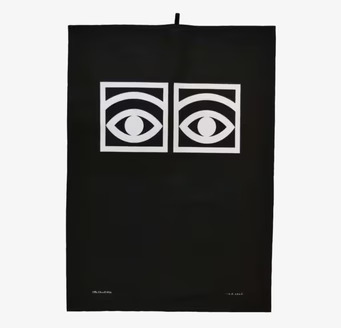 Kökshandduk Ögon Cacao Svart från Olle Eksell i svart tyg