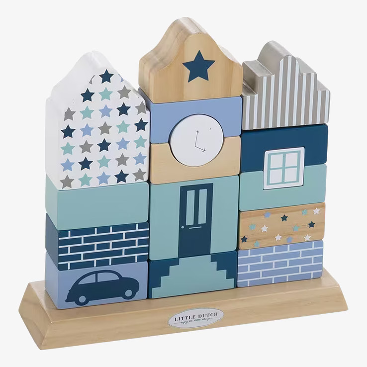 Stapelbart Klosshus Mixed Stars från Little Dutch i trä