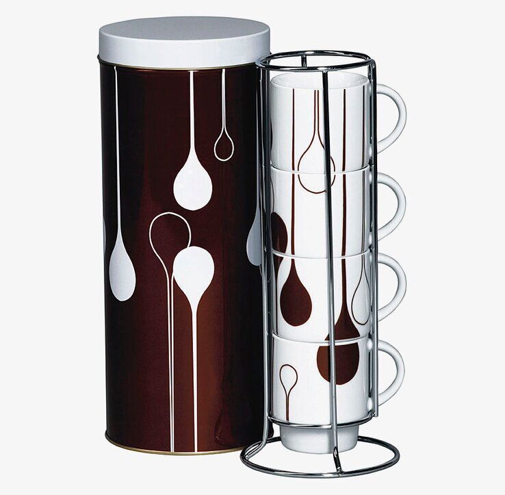 Sked köksprodukter från Derriére la porte med burk och muggar