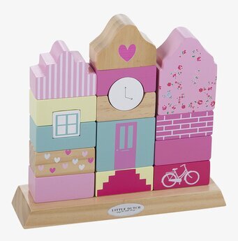 Stapelbart Klosshus Pink Blossom från Little Dutch i trä