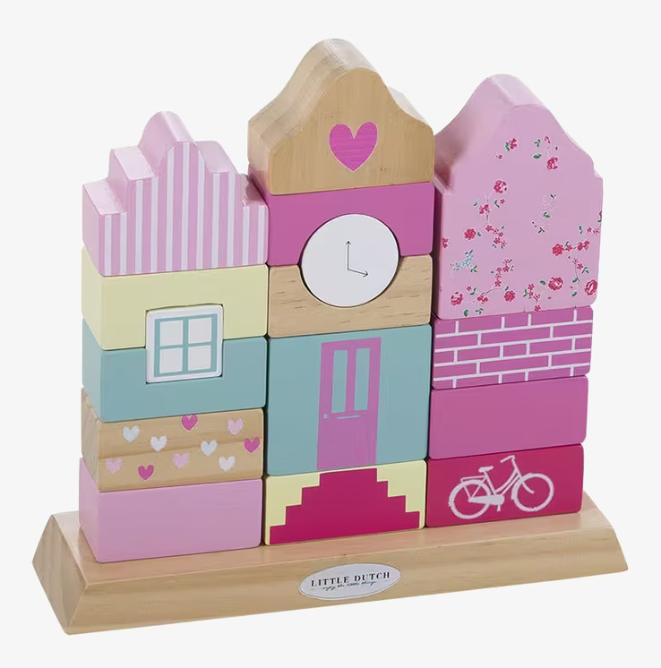 Stapelbart Klosshus Pink Blossom från Little Dutch i trä