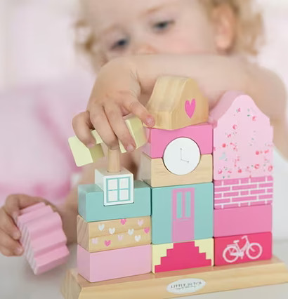 Stapelbart Klosshus Pink Blossom från Little Dutch i lekrum