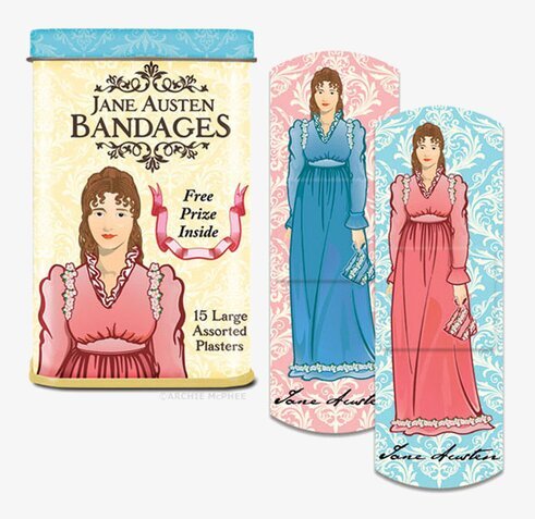 Plåster Jane Austen från Accoutrements i elegant metallburk