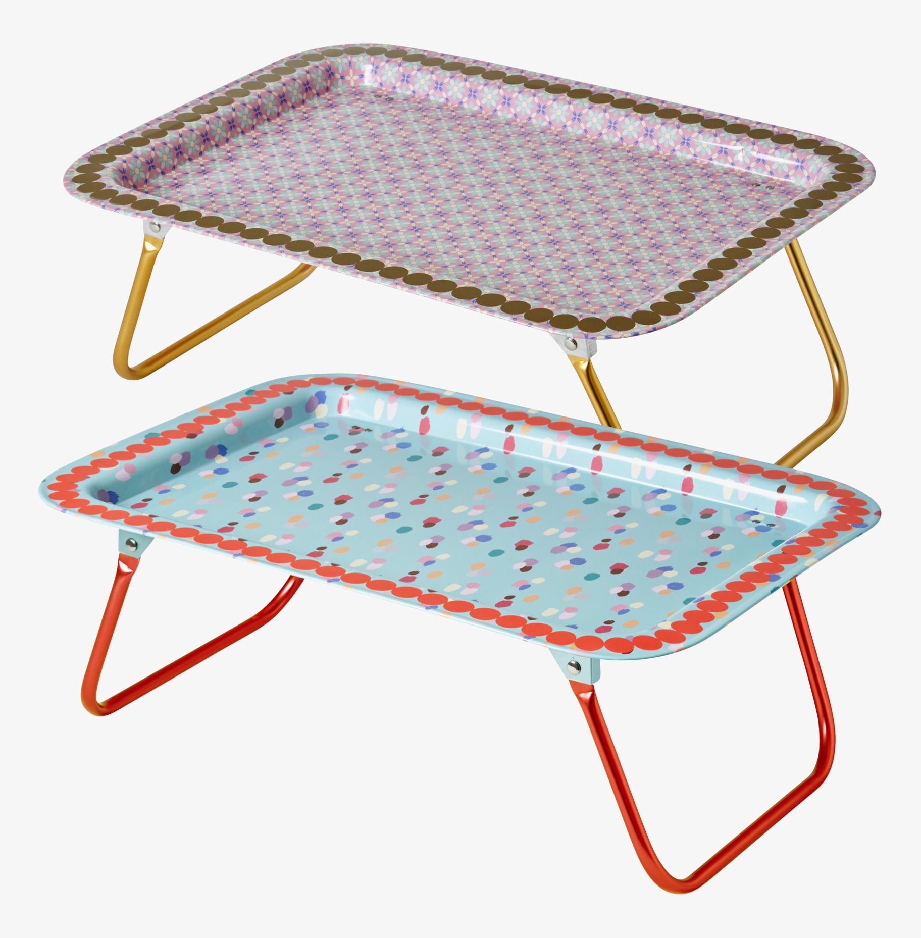 Sängbricka Flower Tile från Rice med färgglada mönster