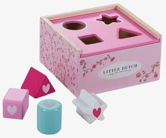 Klossbox - Pink Blossom från Little Dutch med blommönster