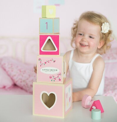 Stapeltorn - Pink Blossom från Little Dutch i pastellfärger
