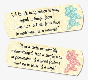 Plåster Jane Austen från Accoutrements med litterära citat
