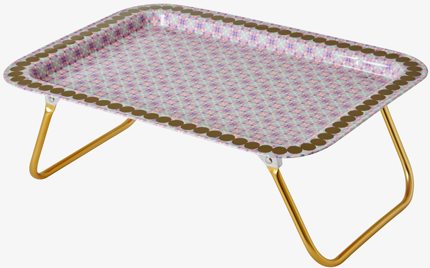 Sängbricka Flower Tile från Rice med färgglatt blommönster