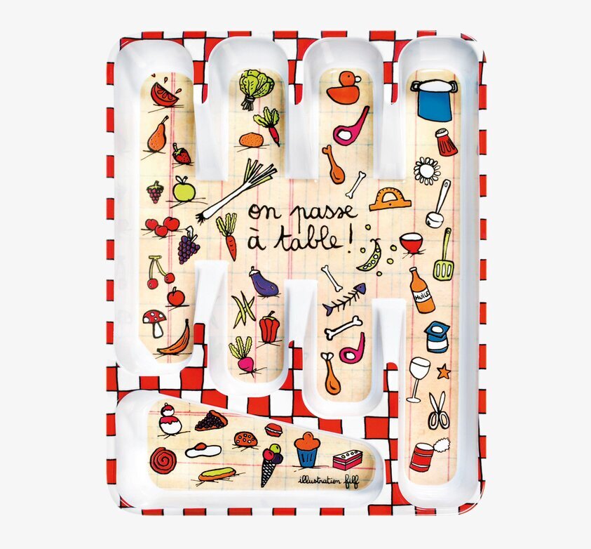 Besticklåda Köksruta från Derriére la porte i färgglad design