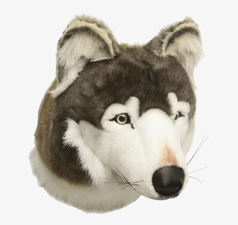 Djurhuvud Varg från Brigbys, realistisk väggdekoration