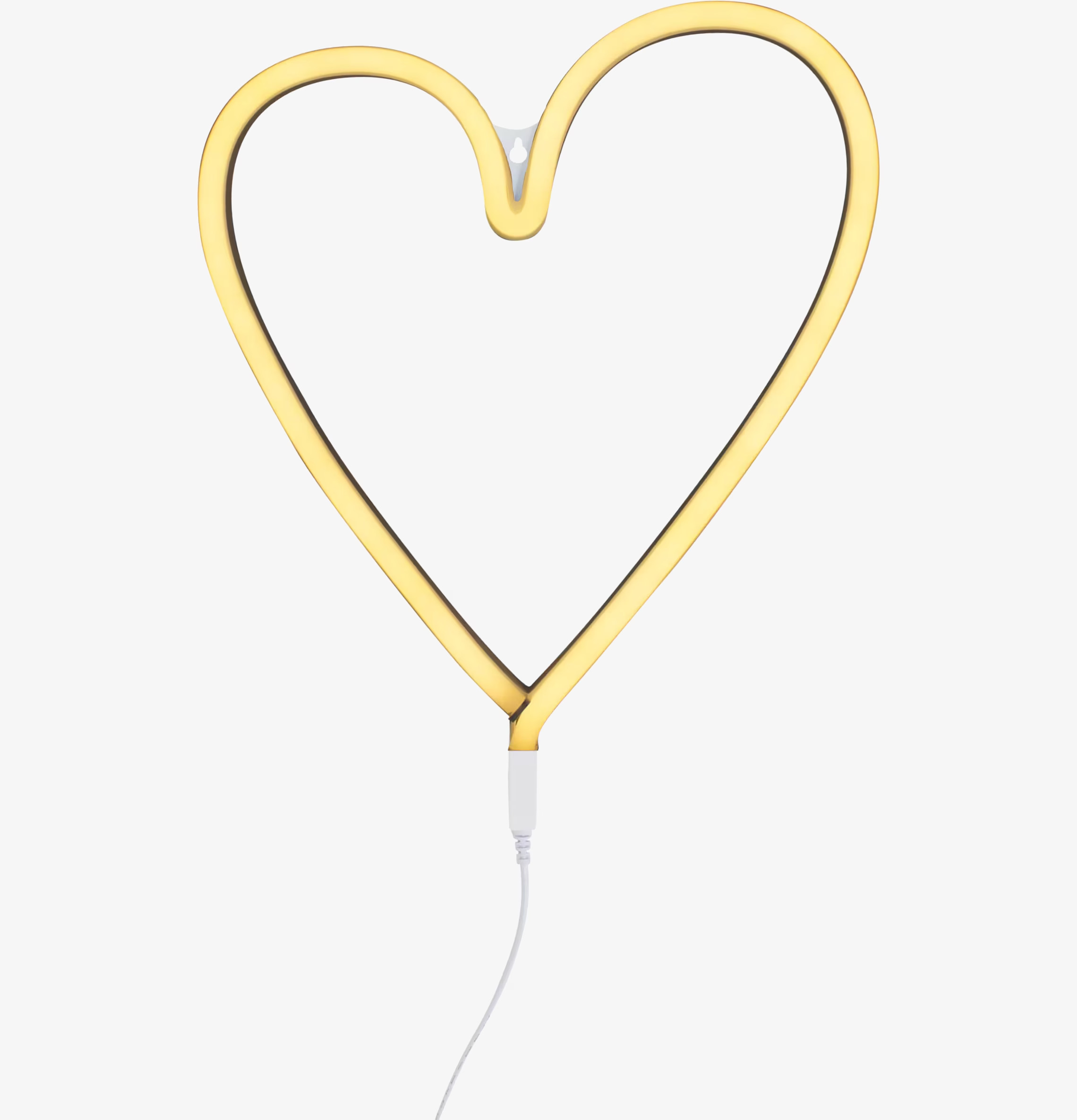 Neonlampa Heart Yellow från A Little Lovely Company, hjärta