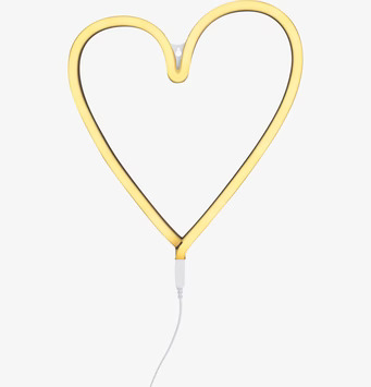 Neonlampa Heart Yellow från A Little Lovely Company, hjärta