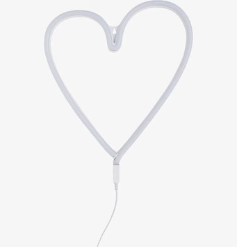 Neonlampa Heart Yellow från A Little Lovely Company