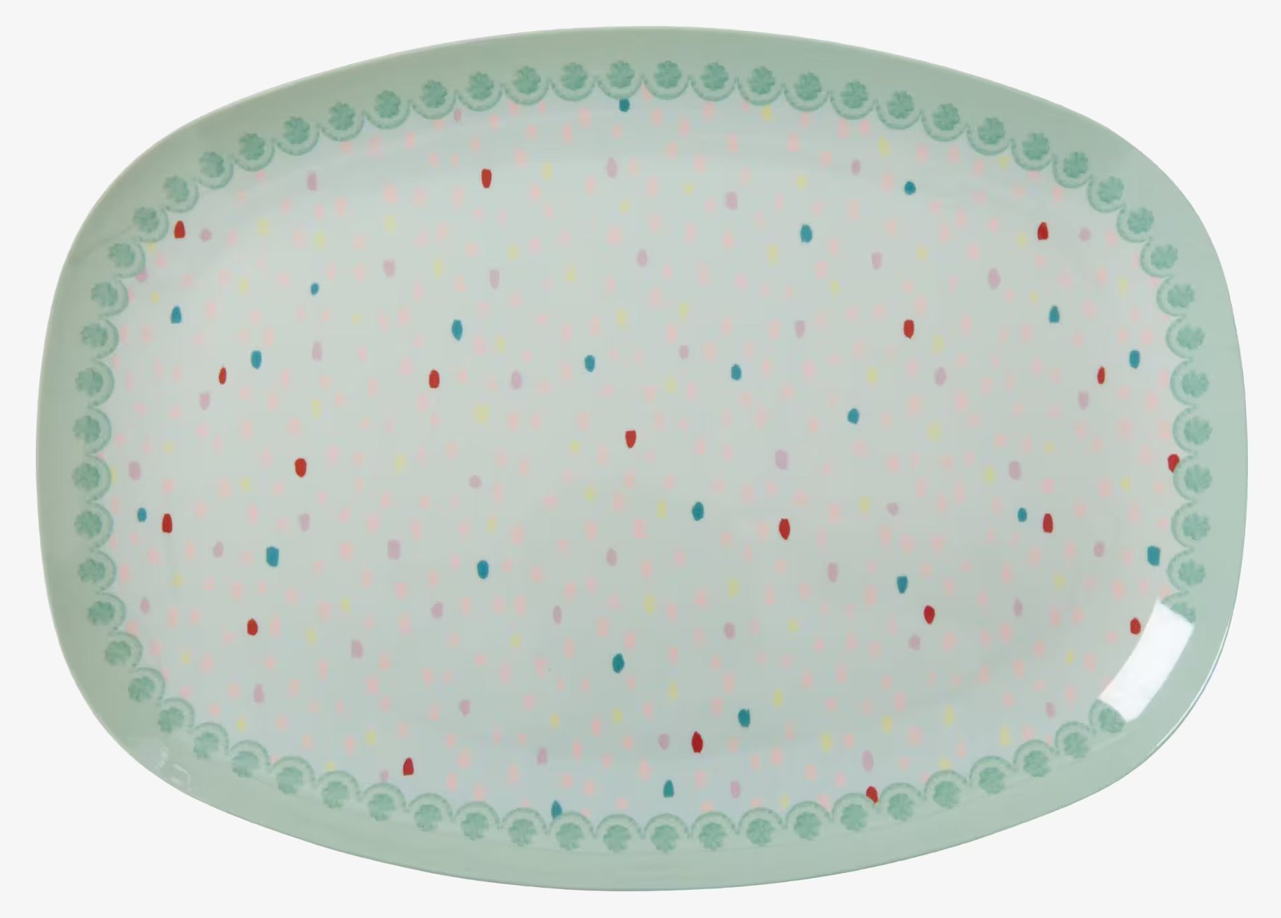 Tallrik Raindot Print från Rice med färgglada prickar