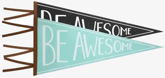 Vimpel Be Awesome Grå från Americana Classic Vintage