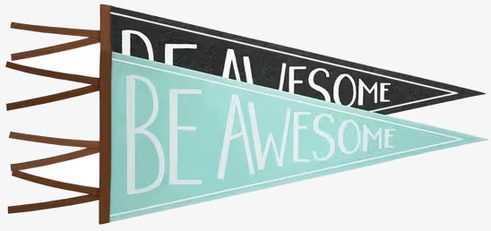 Vimpel Be Awesome Grå från Americana Classic Vintage