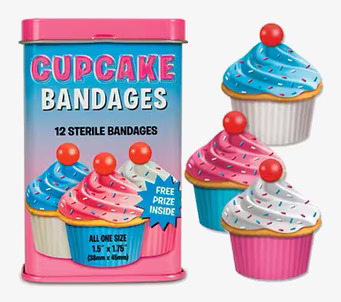 Cupcake plåster från Accoutrements i färgglad metallask