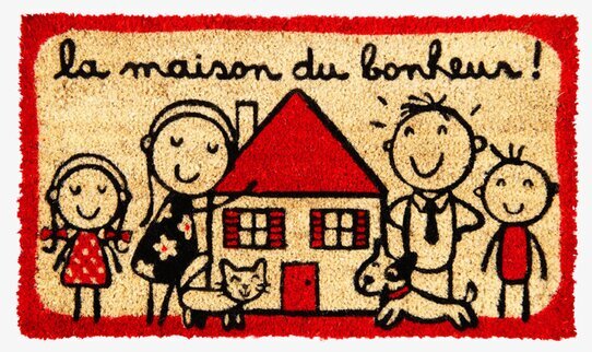 Dörrmatta Familjelycka från Derriére la porte med familjemotiv