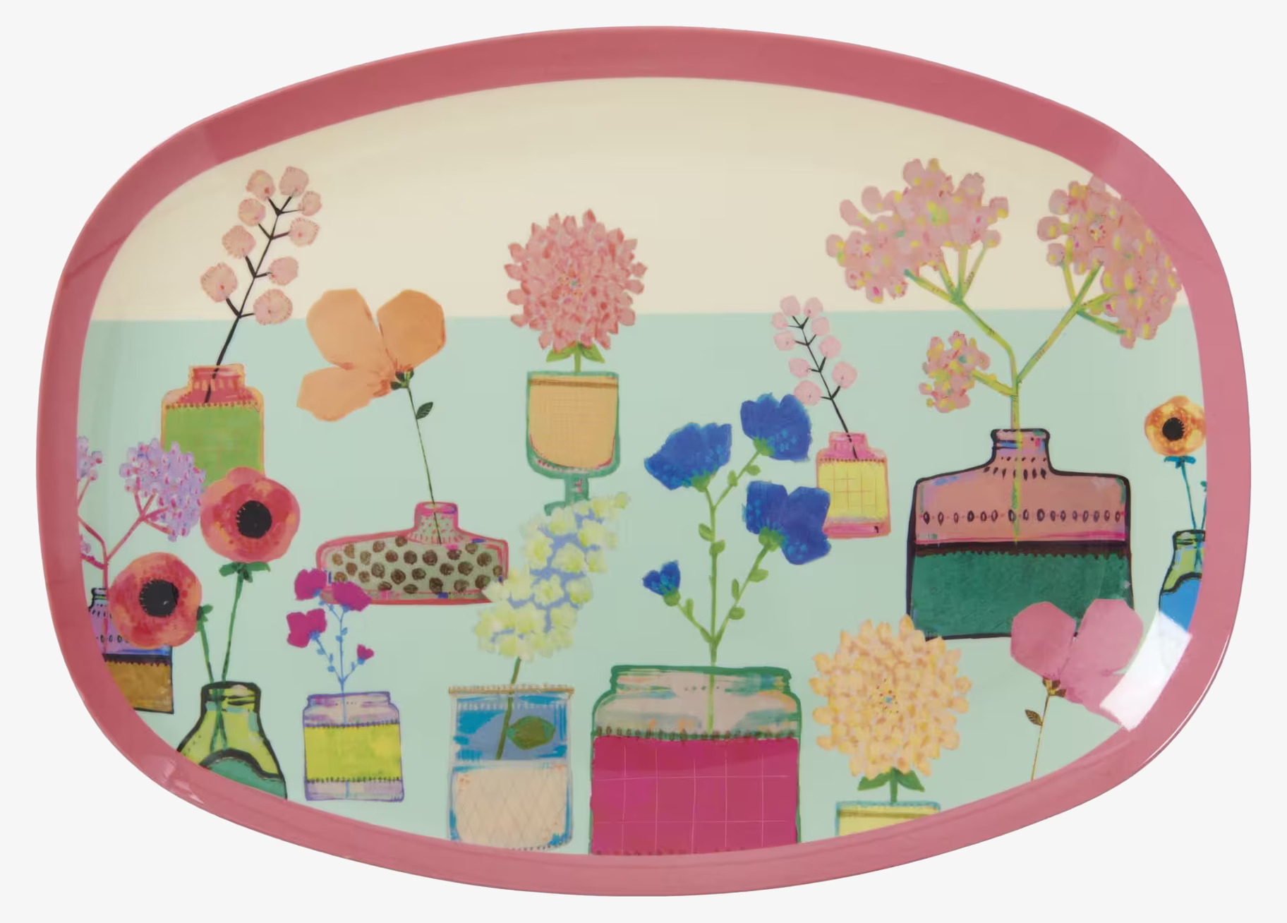 Tallrik Flower Display Print från Rice med färgglada blommor