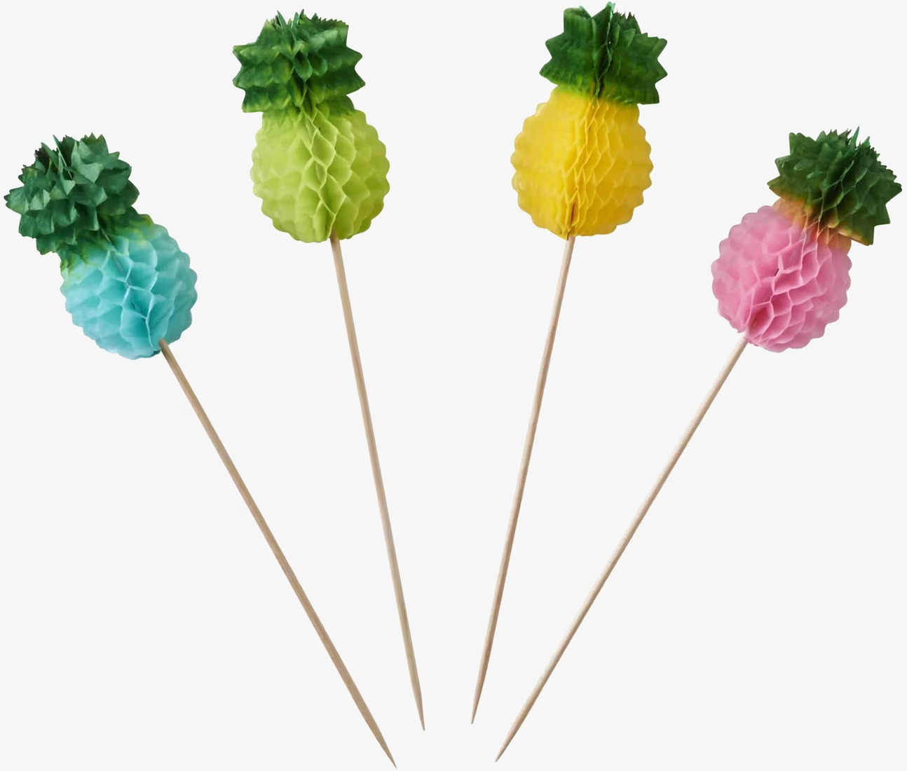 Cocktailpinnar Ananas från Rice i färgglada nyanser