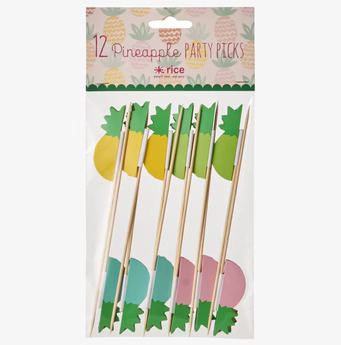 Cocktailpinnar Ananas från Rice i färgglad förpackning