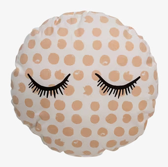 Kudde Hello Ø50 cm från Bloomingville med prickar och ögonfransar