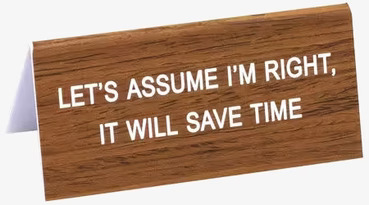 Assume I'm Right - Funny Office Sign från Americana Classic Vintage