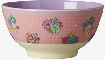 Skål Flower Stitch Print från Rice med färgglatt blomtryck