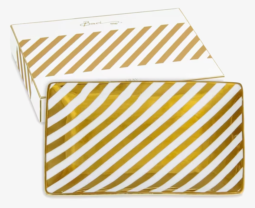 Porslinsfat - Gold Stripes från BOXinBAG med elegant design