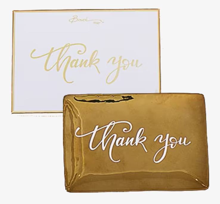 Porslinsfat - Thank You från BOXinBAG med gyllene yta