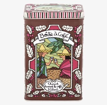 Bild av dekorativ plåtburk för kaffeälskare i köket