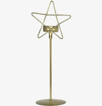 Ljusstake Stjärna Antik Mässing från Strömshaga i mässing