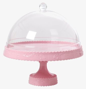 Kakfat Rosa från Rice med kupollock i klarglas och mönster