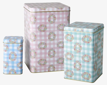 Köksburkar Vichy Print 3-Pack från Rice i olika färger