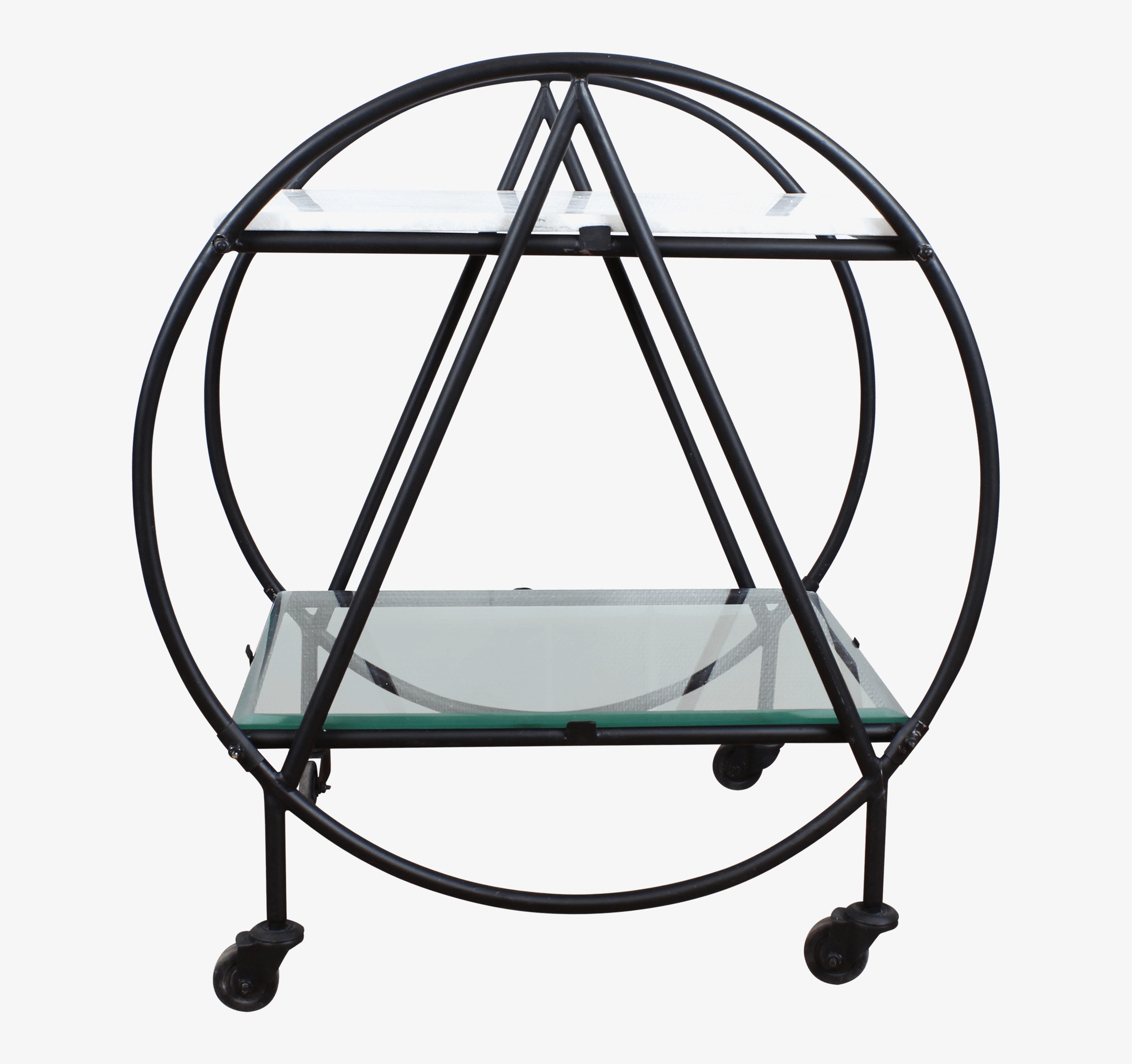 Serveringsvagn Svart Med Glas & Vit Marmor från Strömshaga