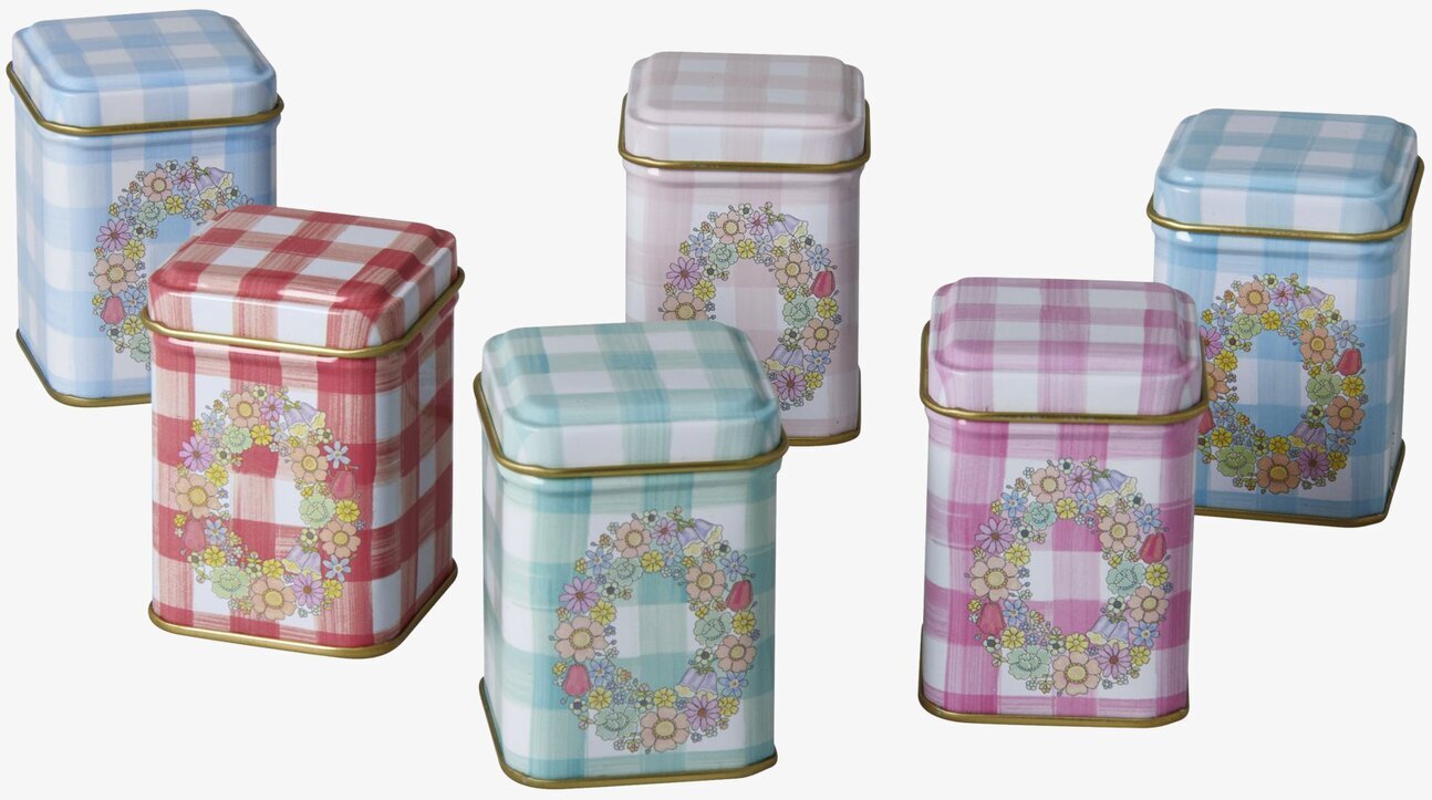 Kryddburkar Vichy Prints från Rice i färgglada rutmönster