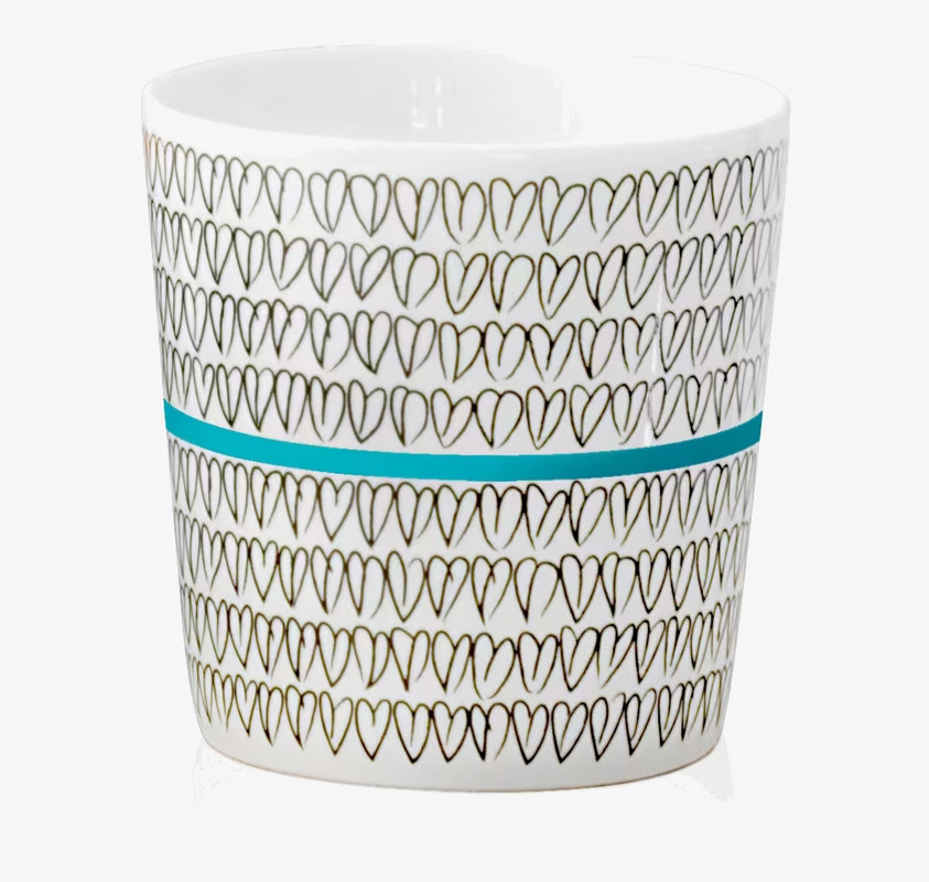 Kopp Blue Heart 2-Pack från Mette Ditmer med hjärtmönster