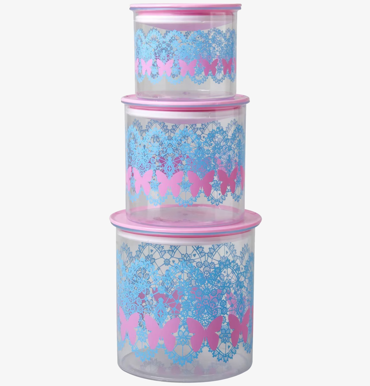 Burkar Lace Print Turkos 3-Pack från Rice med spetsdesign