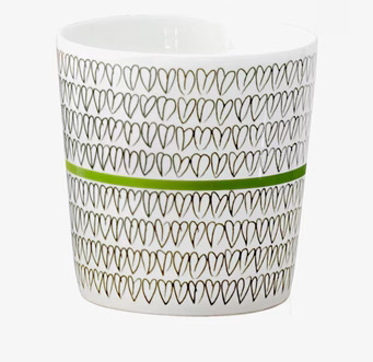 Kopp Green Heart 2-Pack från Mette Ditmer med hjärtmönster