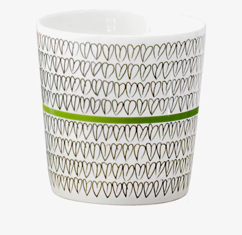 Kopp Green Heart 2-Pack från Mette Ditmer med hjärtmönster