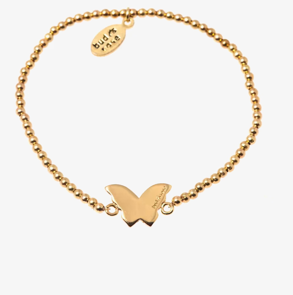 Armband Butterfly Gold från Bud to Rose med guldkulor
