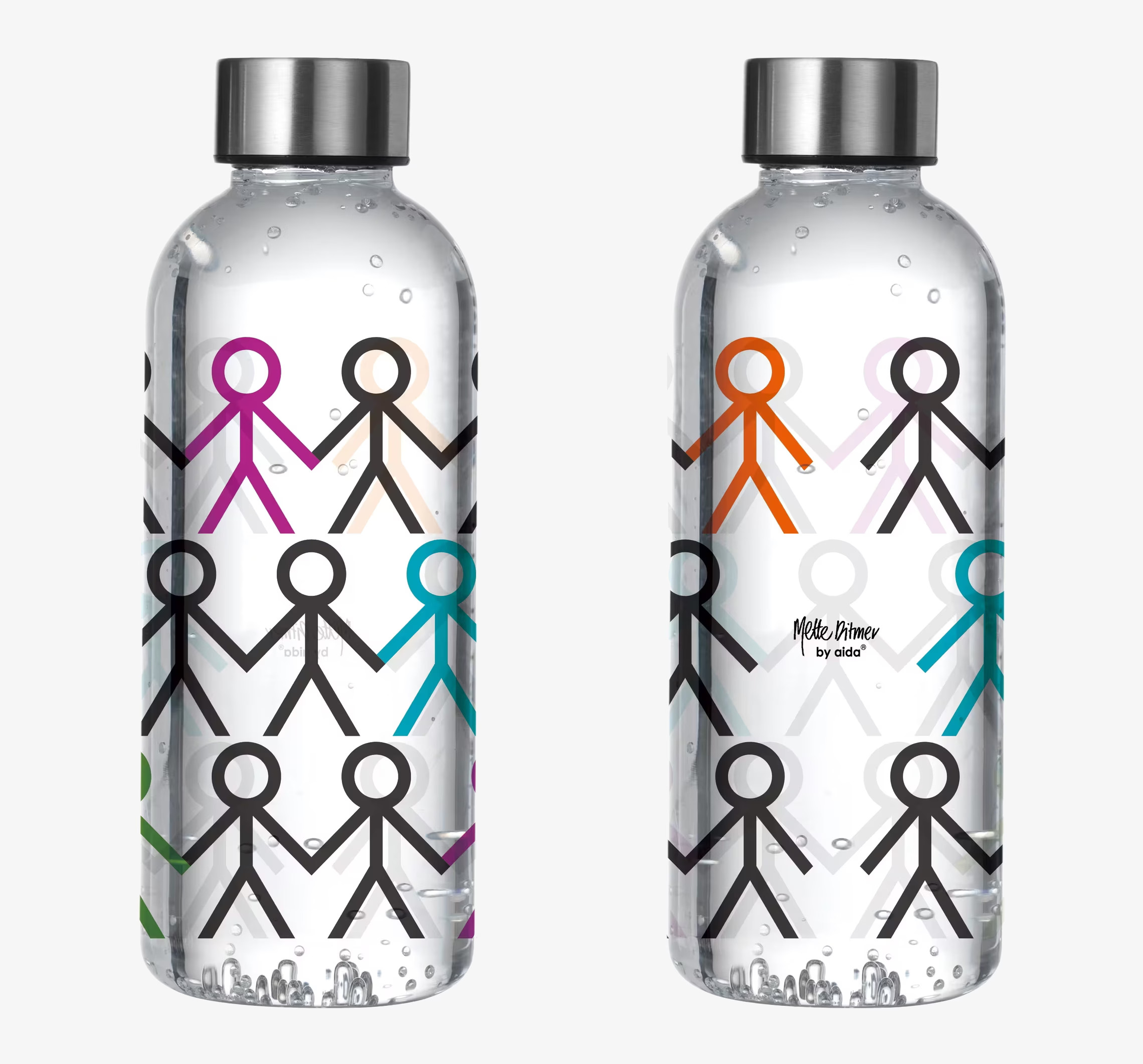 Vattenflaska Multi från Mette Ditmer med färgglada figurer