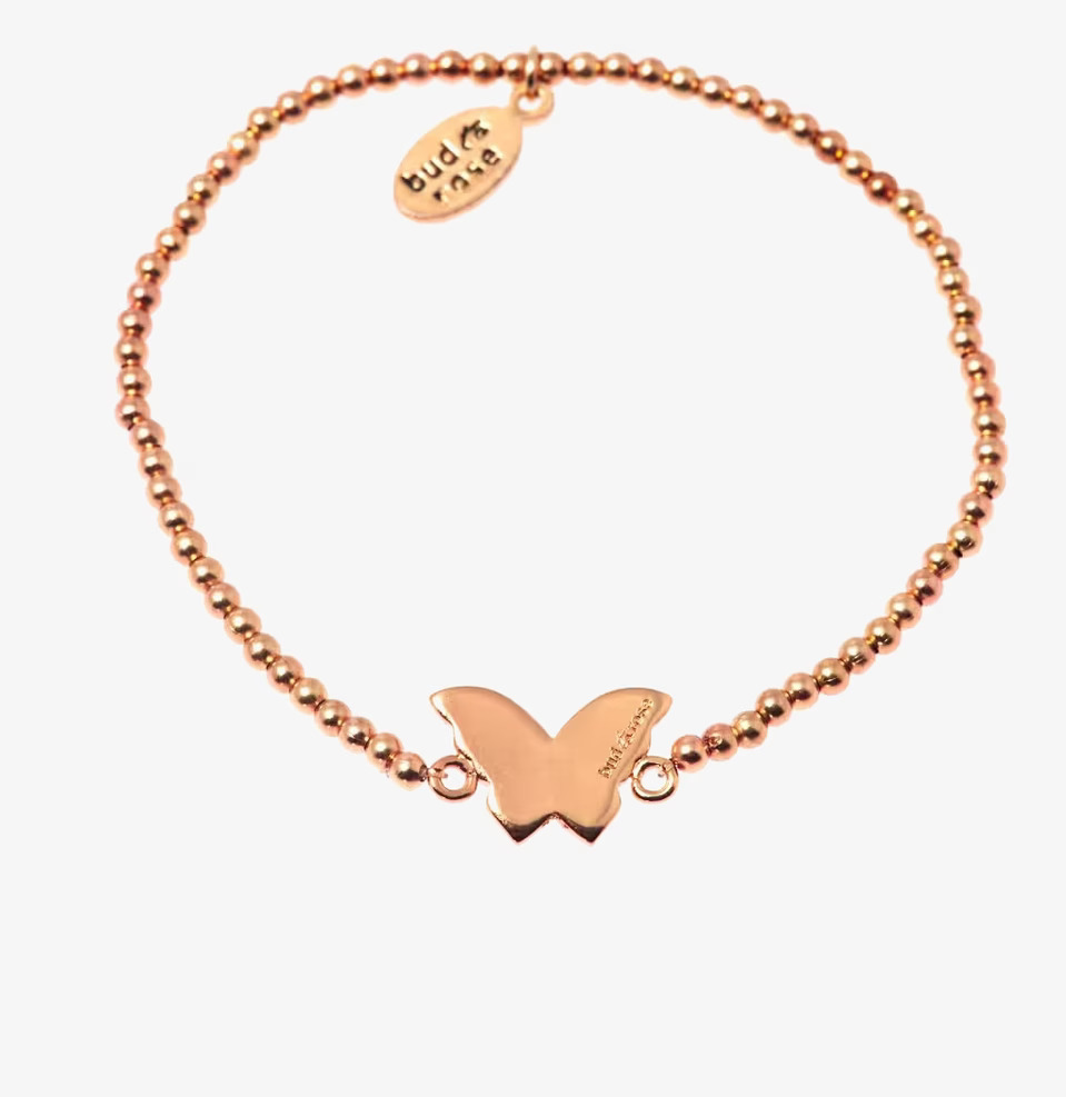 Armband Butterfly Rosegold från Bud to Rose på vit bakgrund