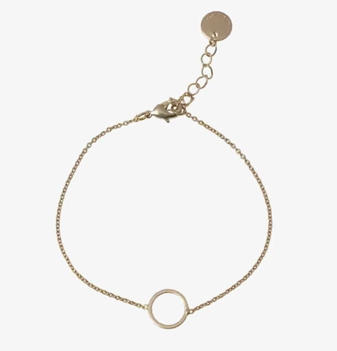 Armband Solo Gold från Bud to Rose med tunn kedja och cirkel