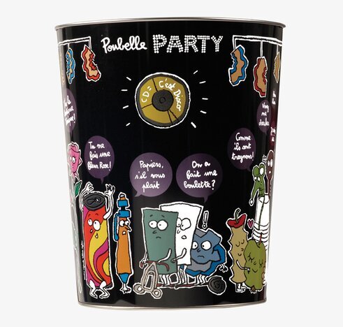 Papperskorg Svart från Derriére la porte med livfull design