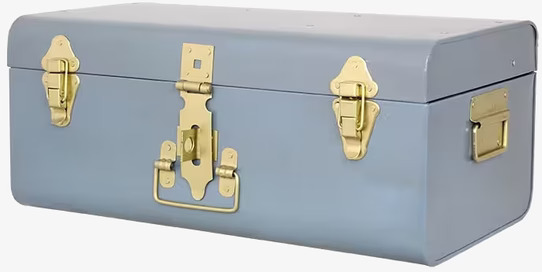 Koffert 3-Pack från Strömshaga i blågrått med mässingsdetaljer